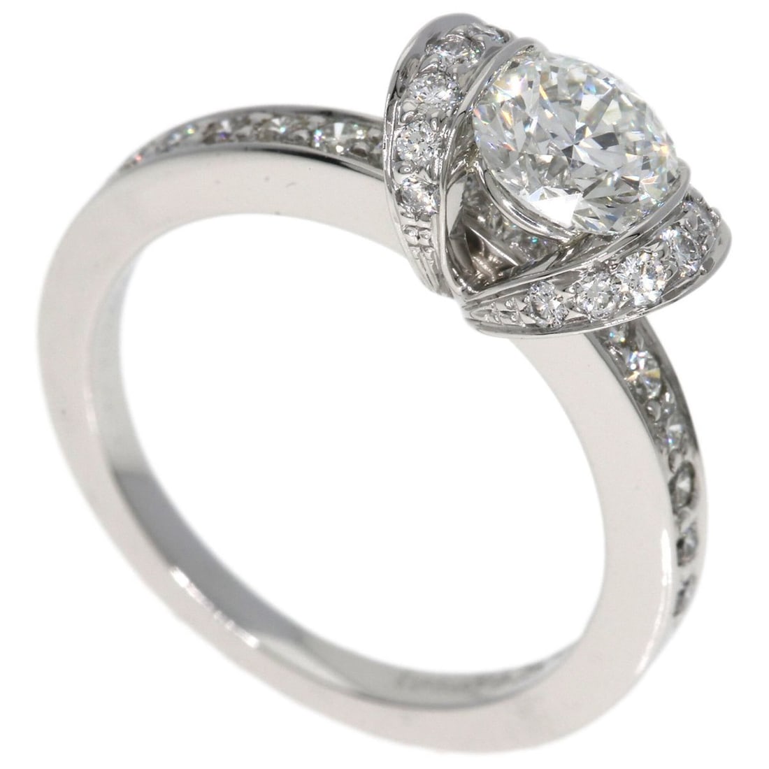 Tiffany & Co. Ribbon Diamond Ring, Platinum PT950, Women's Ring.: --- Catalog ---Category: SizeJP Size: 9US Size: 5Category: DesignType: Band ringStone: DiamondGender: WomenMaterial: Platinum 950Category: GeneralBrand: Tiffany--- Item List ---Section: ConditionRanki