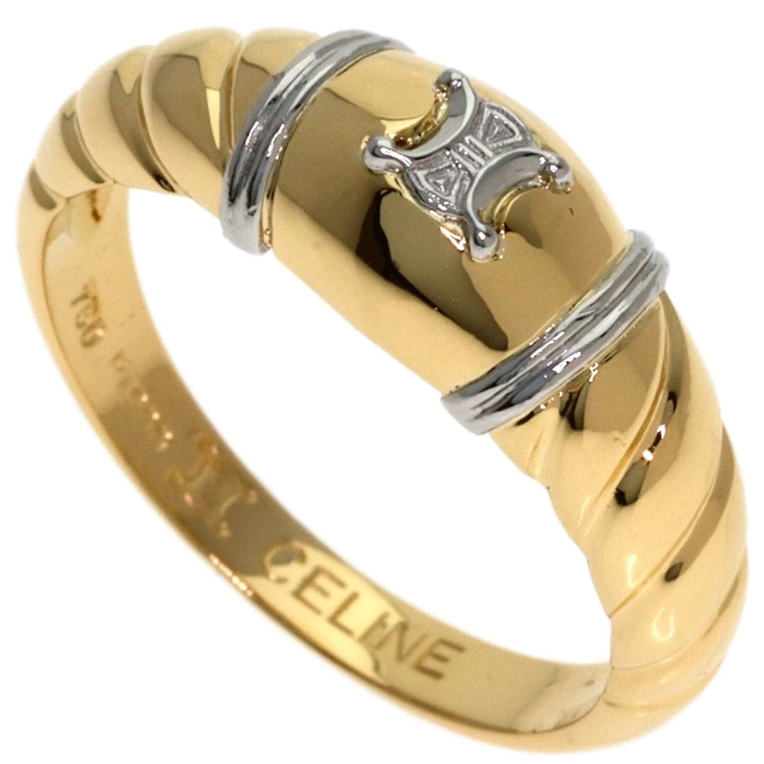 Celine Triomphe Ring, Platinum PT900/18KPG, Women's.: --- Catalog ---Category: SizeJP Size: 12US Size: 6.5Category: DesignType: Band ringGender: WomenMaterial: Pink gold (18K), Platinum 950Category: GeneralBrand: Celine--- Item List ---Section: Condition