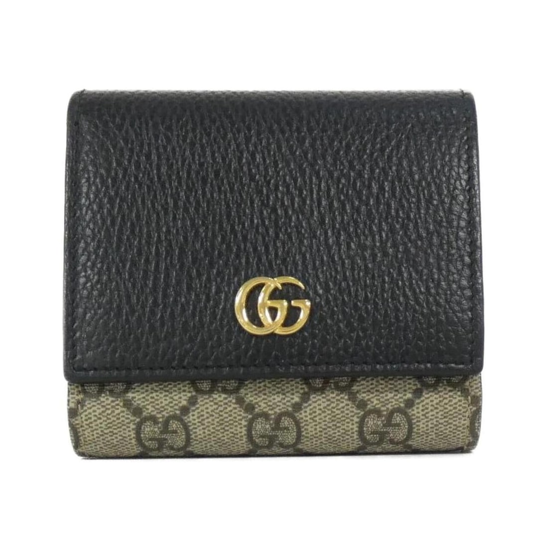 Gucci GG Marmont 598587 17WAG Wallet: --- Catalog ---Category: SizeSize (HxWxD): 11cm x 11cm x 3cm / 4.33'' x 4.33'' x 1.18''Category: DesignType: Wallet (bi-fold)Color: Beige, BlackGender: WomenMaterial: GG Supreme , Canvas , Leather