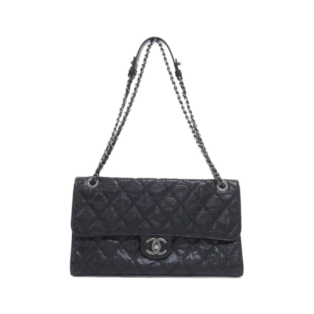 Chanel 67815 Shoulder Bag: --- Catalog ---Category: SizeSize (HxWxD): 18cm x 32cm x 10cm / 7.08'' x 12.59'' x 3.93''Category: DesignType: Shoulder bagColor: BlackGender: Women,MenMaterial: Grained Calfskin Category: