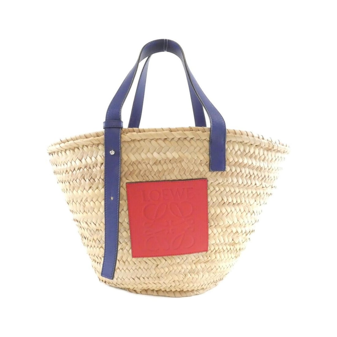 Loewe 337 02BS92 Handbag: --- Catalog ---Category: SizeSize (HxWxD): 29cm x 45cm x 17cm / 11.41'' x 17.71'' x 6.69''Category: DesignType: HandbagColor: Beige, Blue, Red colorGender: WomenMaterial: Raffia , Leather Category: