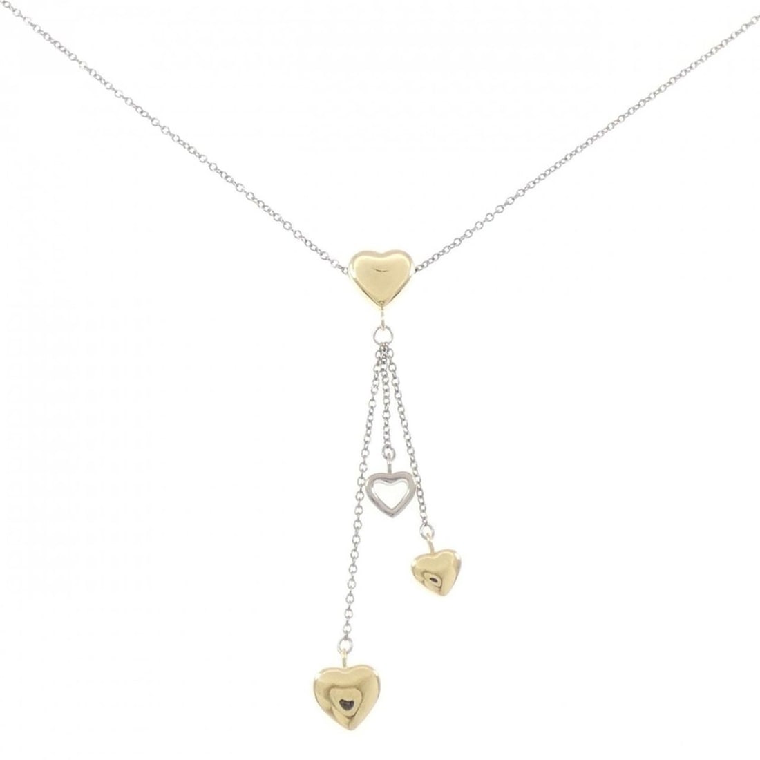 Tiffany & Co. Multi Heart Drop Pendant Necklace: --- Catalog ---Category: SizeWidth: 1.1mm / 0.04''Weight: 6.5g / 0.22oz.Pendant Size: 57.3mm x 8mm / 2.25'' x 0.31''Neck Circumference: 41 cm / 16.14''Category: DesignGender: WomenMaterial: White