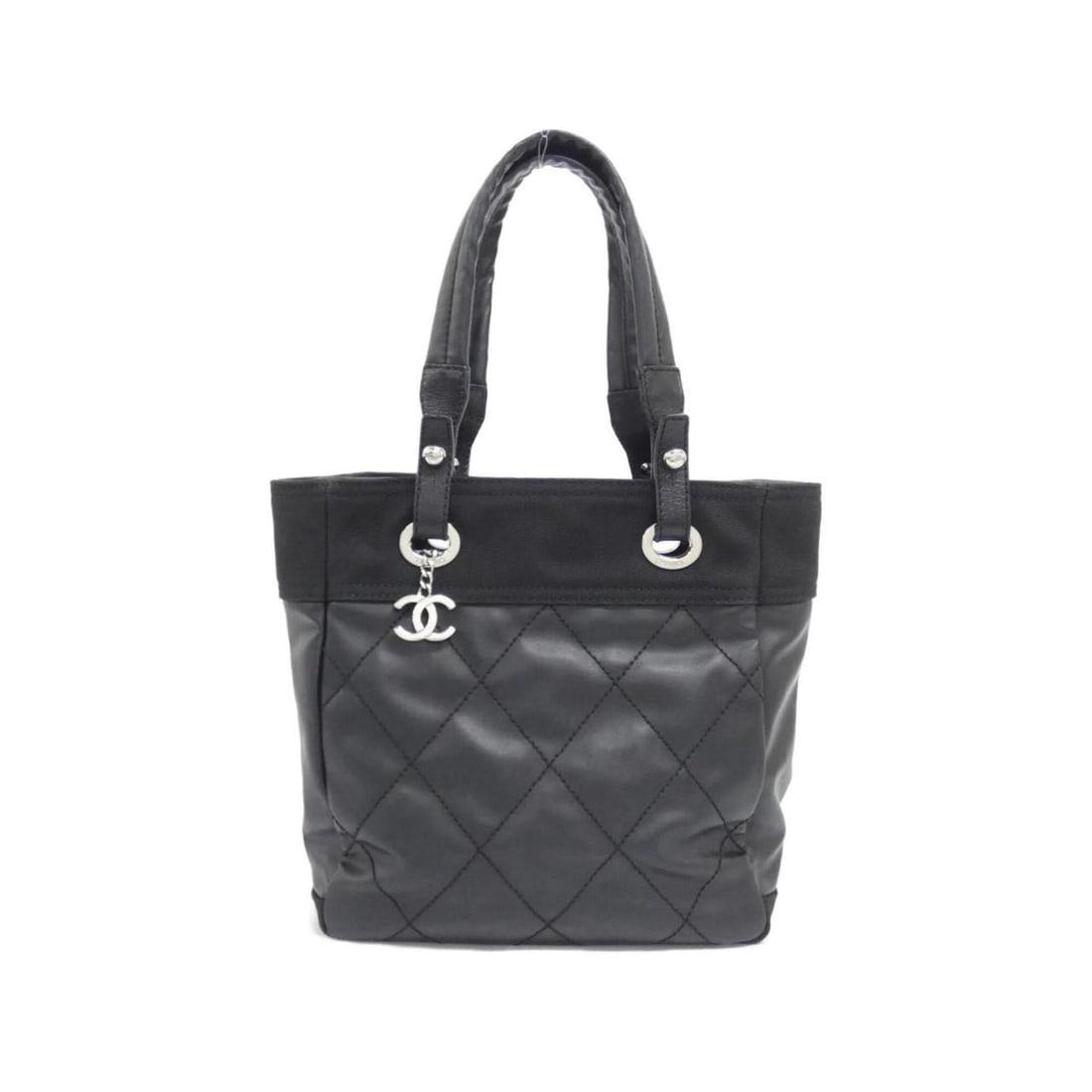 Chanel Paris Biarritz Line 34208 Handbag: --- Catalog ---Category: SizeSize (HxWxD): 27cm x 25cm x 10cm / 10.62'' x 9.84'' x 3.93''Category: DesignType: HandbagColor: BlackGender: WomenMaterial: Canvas Category: GeneralMPN: 34208Brand:
