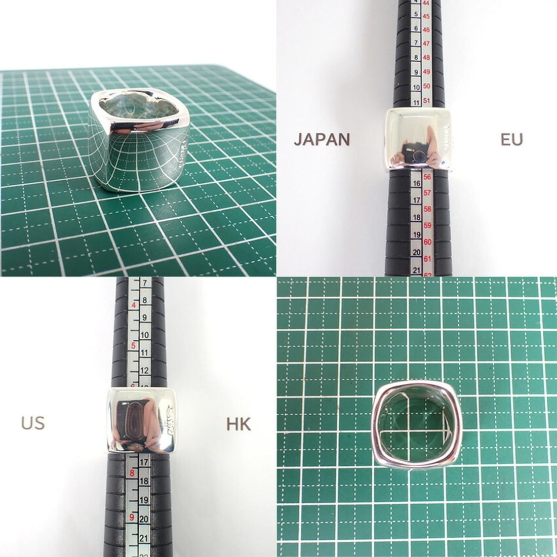 CHANEL 925 Square Wide Ring, Size 15 - 10
