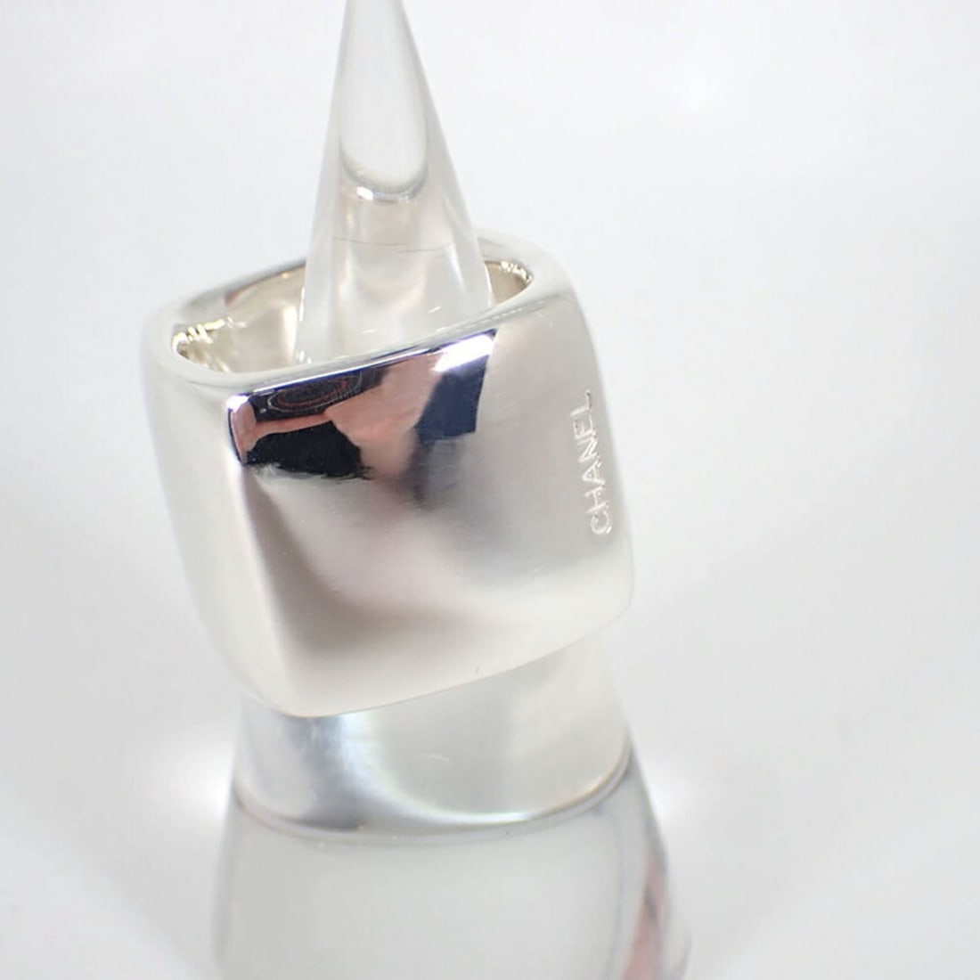 CHANEL 925 Square Wide Ring, Size 15 - 3