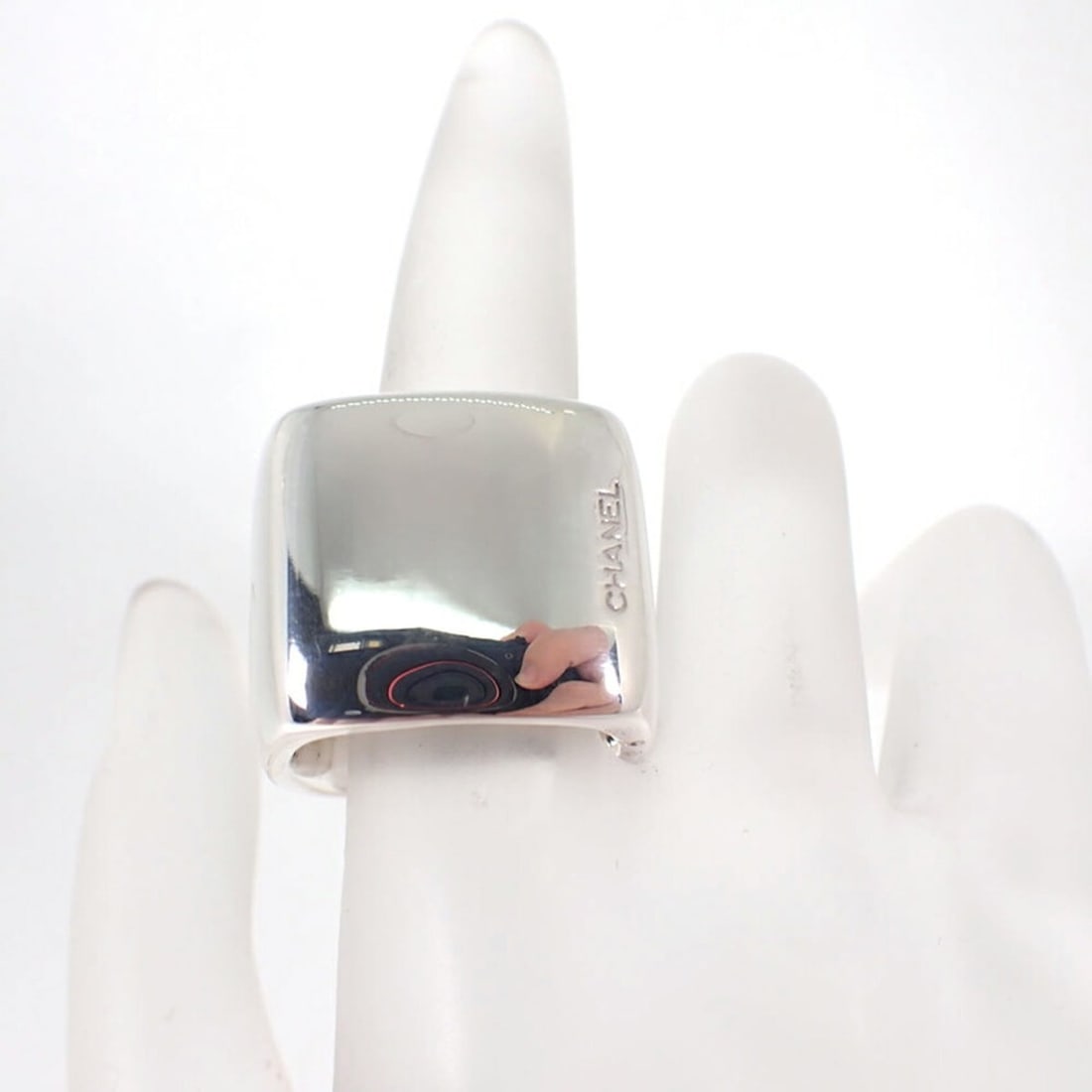 CHANEL 925 Square Wide Ring, Size 15 - 4