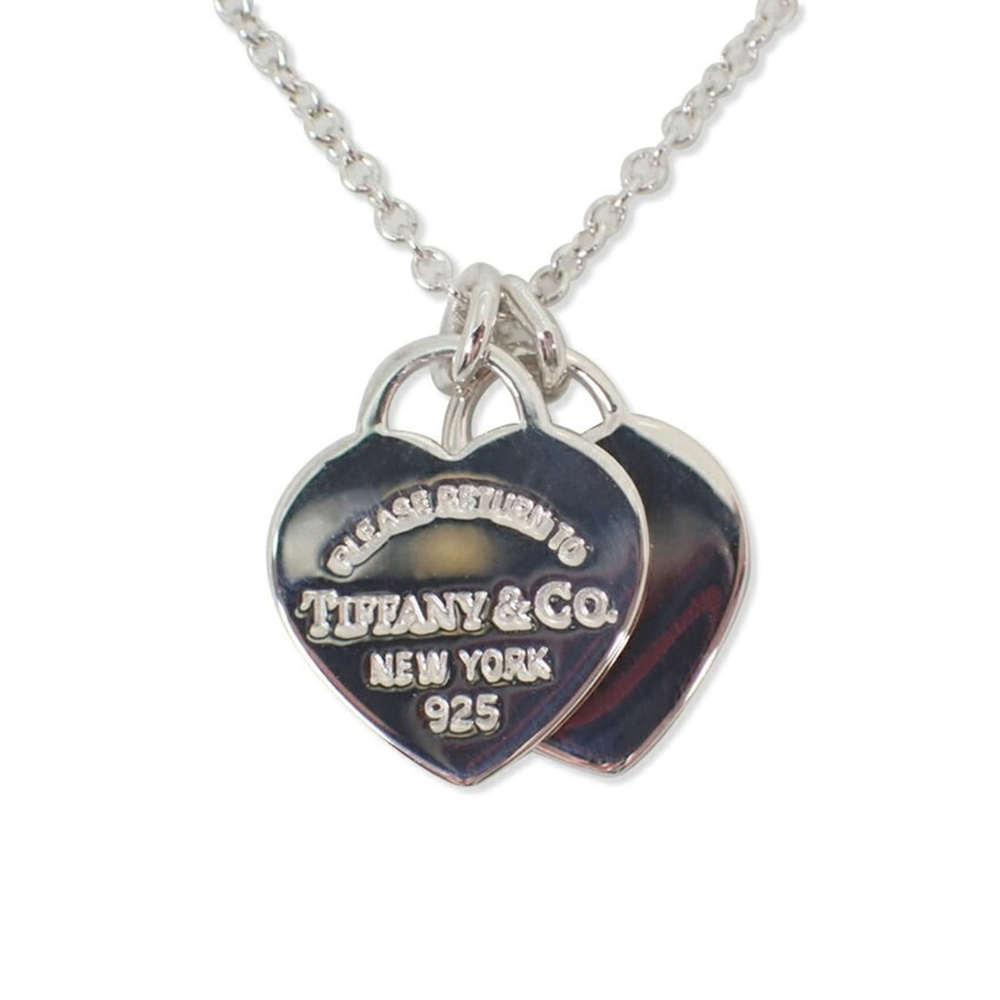TIFFANY & Co. 925 Return to Double Heart Tag Necklace: --- Catalog ---Category: SizePendant Size: 11.6mm x 9.7mm / 0.45'' x 0.38''Neck Circumference: 41 cm / 16.14''Category: DesignColor: SilverGender: WomenMaterial: Sterling silver 925Necklace Type: Neck