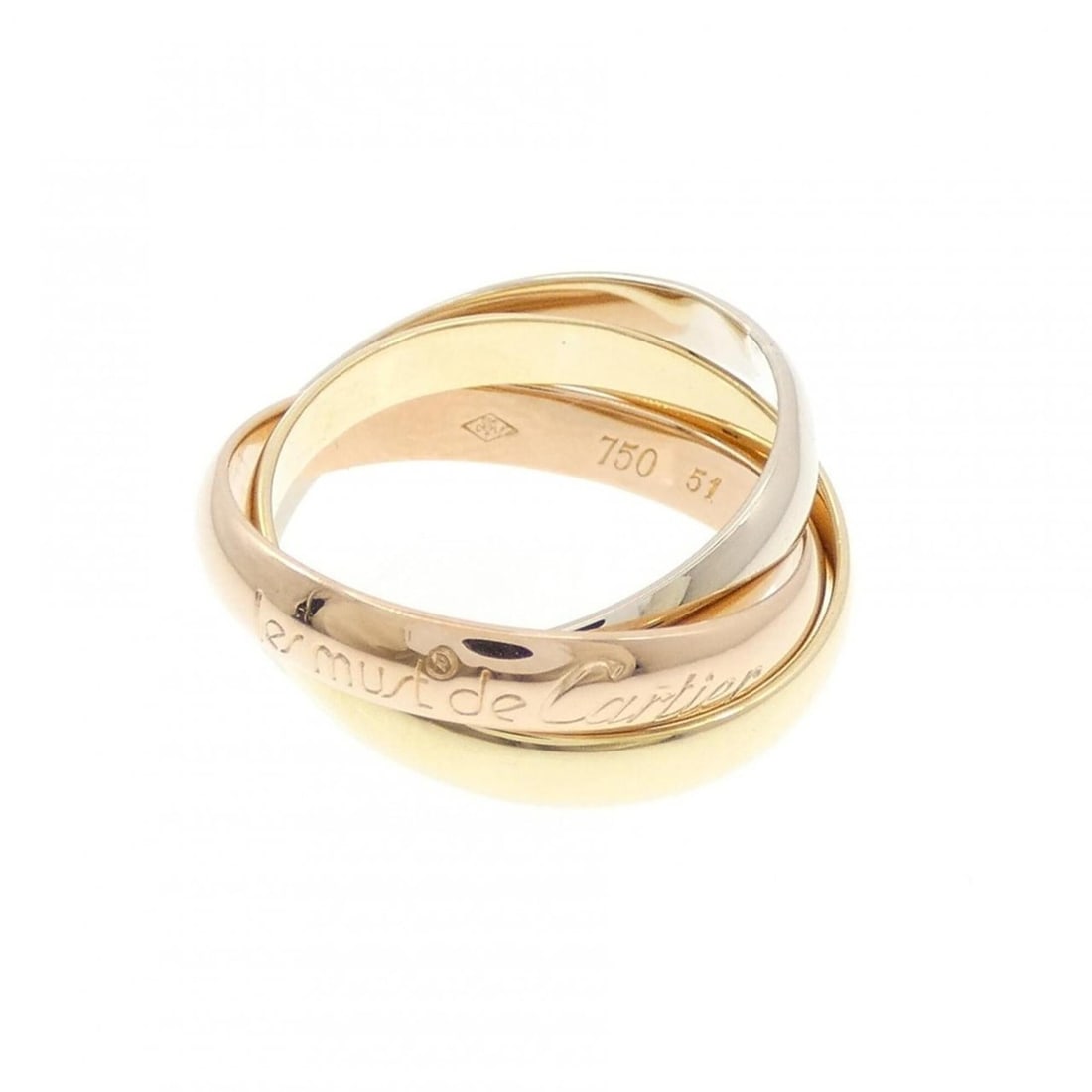 Cartier Trinity Ring: --- Catalog ---Category: SizeJP Size: 12US Size: 6.5Category: DesignColor: Pink, White, YellowGender: WomenMaterial: Pink gold (18K), White gold (18K), Yellow gold (18K)Category: GeneralBrand: Cartier