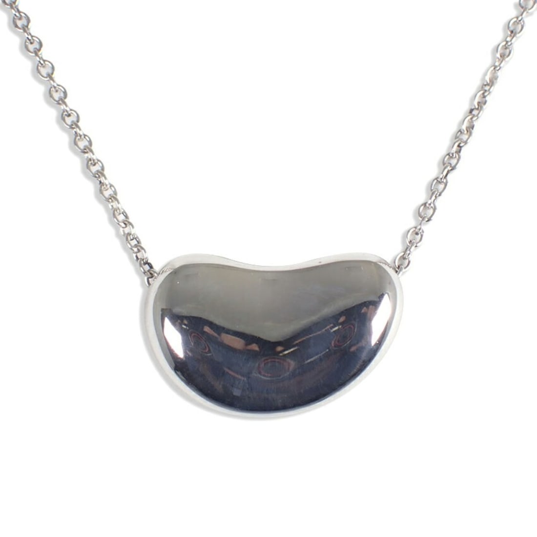 TIFFANY & Co. 925 Bean Pendant Necklace: --- Catalog ---Category: SizePendant Size: 13mm x 20.5mm / 0.51'' x 0.8''Neck Circumference: 41.5 cm / 16.33''Category: DesignColor: SilverGender: WomenMaterial: Sterling silver 925Pendant Type: Penda