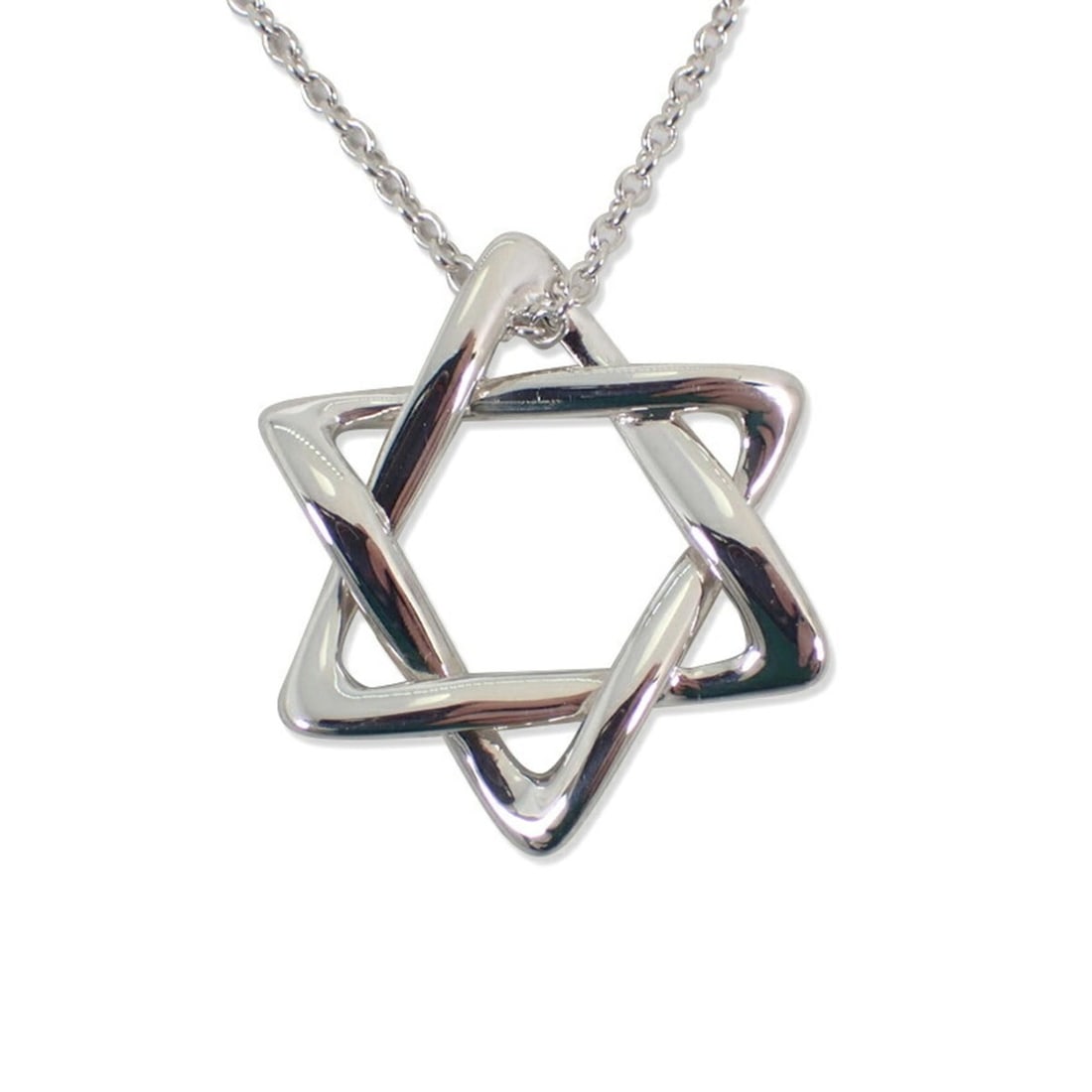 TIFFANY & Co. 925 Star of David Pendant Necklace: --- Catalog ---Category: SizePendant Size: 18mm x 1.8mm / 0.7'' x 0.07''Neck Circumference: 42 cm / 16.53''Category: DesignColor: SilverGender: WomenMaterial: Sterling silver 925Pendant Type: