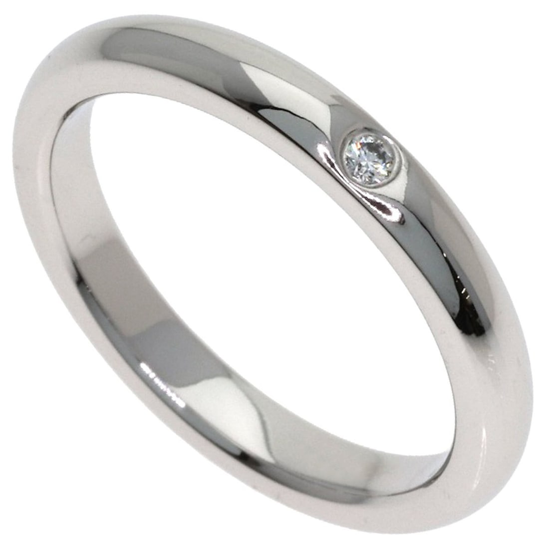 Tiffany & Co. Curved Band 1P Diamond Ring, Platinum PT950, Women's Ring.: --- Catalog ---Category: SizeJP Size: 9US Size: 5Category: DesignType: Band ringGender: WomenMaterial: Platinum, Platinum 950Category: GeneralBrand: Tiffany--- Item List ---Section: ConditionRanking: 
