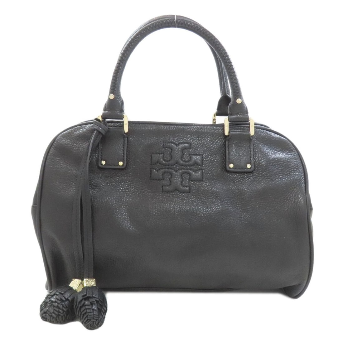 Tory Burch Logo Leather Handbag for Women: --- Catalog ---Category: SizeSize (HxWxD): 23cm x 32cm x 16cm / 9.05'' x 12.59'' x 6.29''Category: DesignType: HandbagColor: BlackGender: WomenMaterial: Leather Category: GeneralBrand: Tory Burch--- I