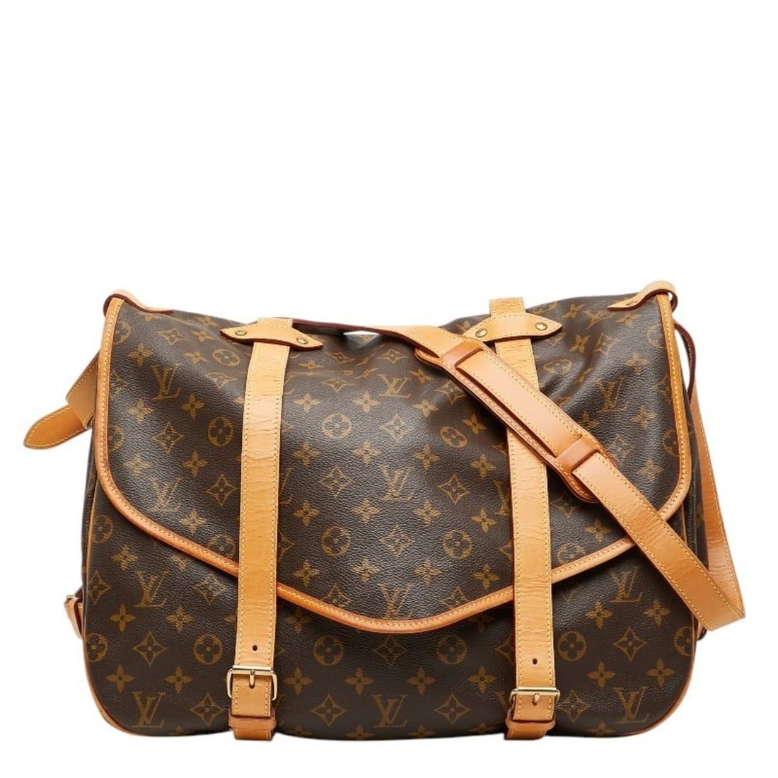 Louis Vuitton Monogram Saumur 43 Crossbody Shoulder Bag M42252 Brown Leather Women's LOUIS VUITTON: --- Catalog ---Category: SizeSize (HxWxD): 32cm x 41cm x 25cm / 12.59'' x 16.14'' x 9.84''Category: DesignType: Shoulder bagColor: BrownGender: WomenMaterial: PVC , Leather Category: GeneralMPN: M4225