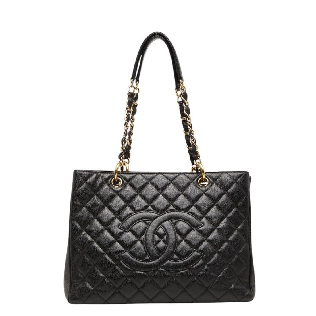 Chanel Coco Mark Matelassé GST Tote Bag Shoulder Black Caviar Leather Women's CHANEL: --- Catalog ---Category: SizeSize (HxWxD): 24cm x 33cm x 13cm / 9.44'' x 12.99'' x 5.11''Category: DesignType: Shoulder bag, Tote bagColor: BlackGender: WomenMaterial: Grained Calfskin Category: Gener