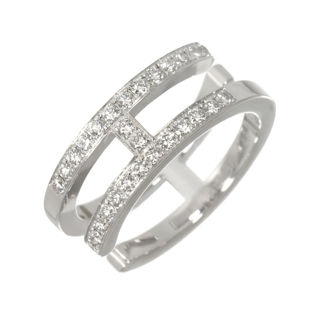 Hermes Ariane Chaine d'Ancre #48 Ring with Diamonds, 18K White Gold (750) (1 of 10)