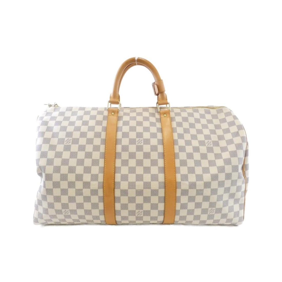 Louis Vuitton Damier Azur Keepall 50cm N41430 Boston Bag: --- Catalog ---Category: SizeSize (HxWxD): 29cm x 50cm x 22cm / 11.41'' x 19.68'' x 8.66''Category: DesignType: Boston bagColor: AzurGender: WomenMaterial: Coated canvas Hardware Color: GoldCategory: