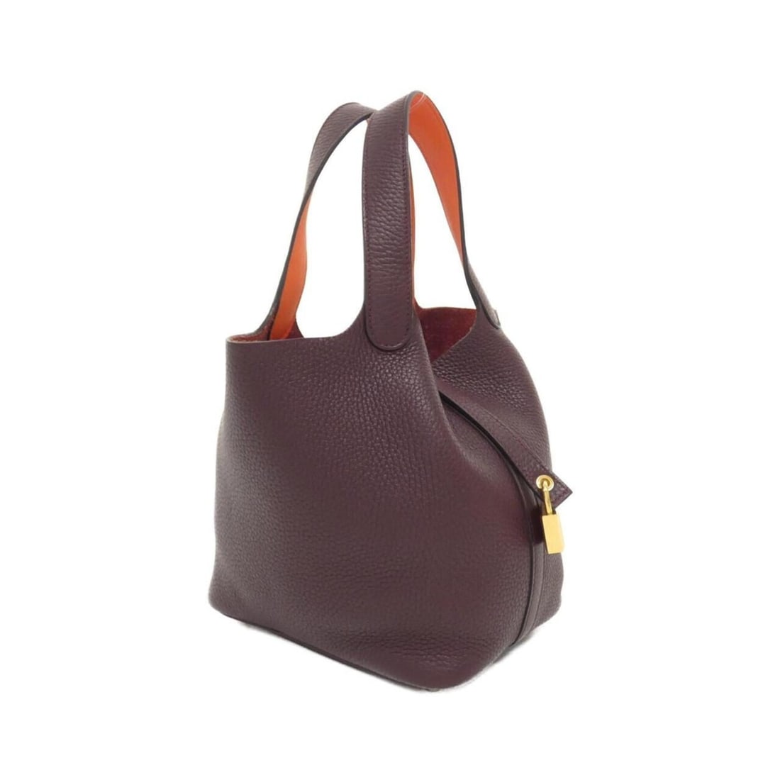 Hermes Picotin Lock Eclat PM 069560CC Handbag: --- Catalog ---Category: SizeSize (HxWxD): 19cm x 18cm x 13.5cm / 7.48'' x 7.08'' x 5.31''Category: DesignType: HandbagColor: Orange poppy, PurpleGender: Women,MenMaterial: Taurillon clemence leather