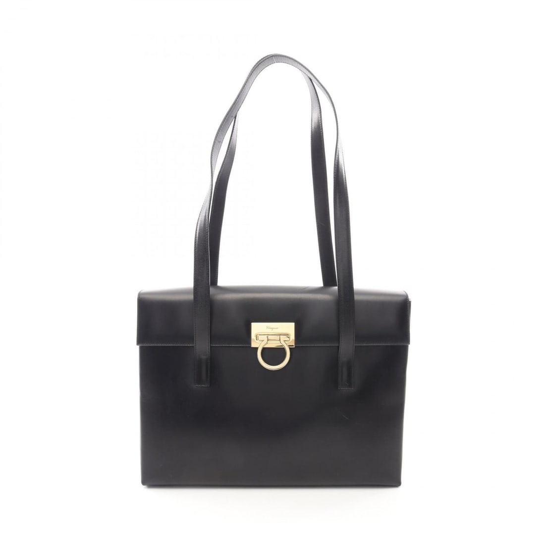 Salvatore Ferragamo Gancini Tote Bag Handbag Leather Women's Black: --- Catalog ---Category: SizeSize (HxWxD): 26cm x 34cm x 9cm / 10.23'' x 13.38'' x 3.54''Category: DesignType: Tote bagColor: BlackGender: WomenMaterial: Leather Category: GeneralBrand: Salvatore