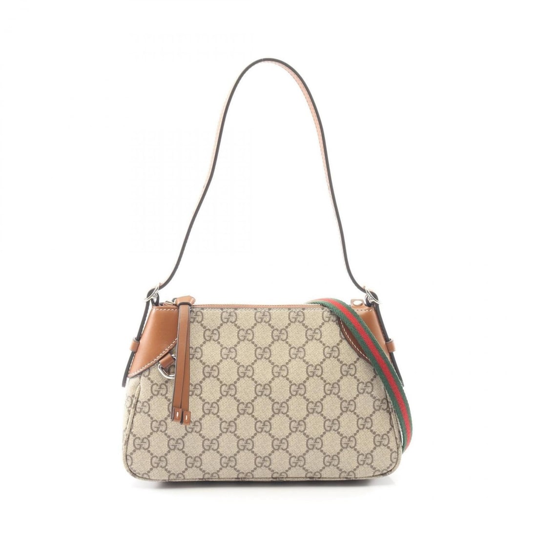 Gucci GG Emblem Small Shoulder Bag/Handbag, Coated Canvas and Leather, Women's, Beige/Brown, 815218: --- Catalog ---Category: SizeSize (HxWxD): 15cm x 24cm x 5cm / 5.9'' x 9.44'' x 1.96''Category: DesignType: Handbag, Shoulder bagColor: Beige, BrownGender: WomenMaterial: Coated canvas , Leather