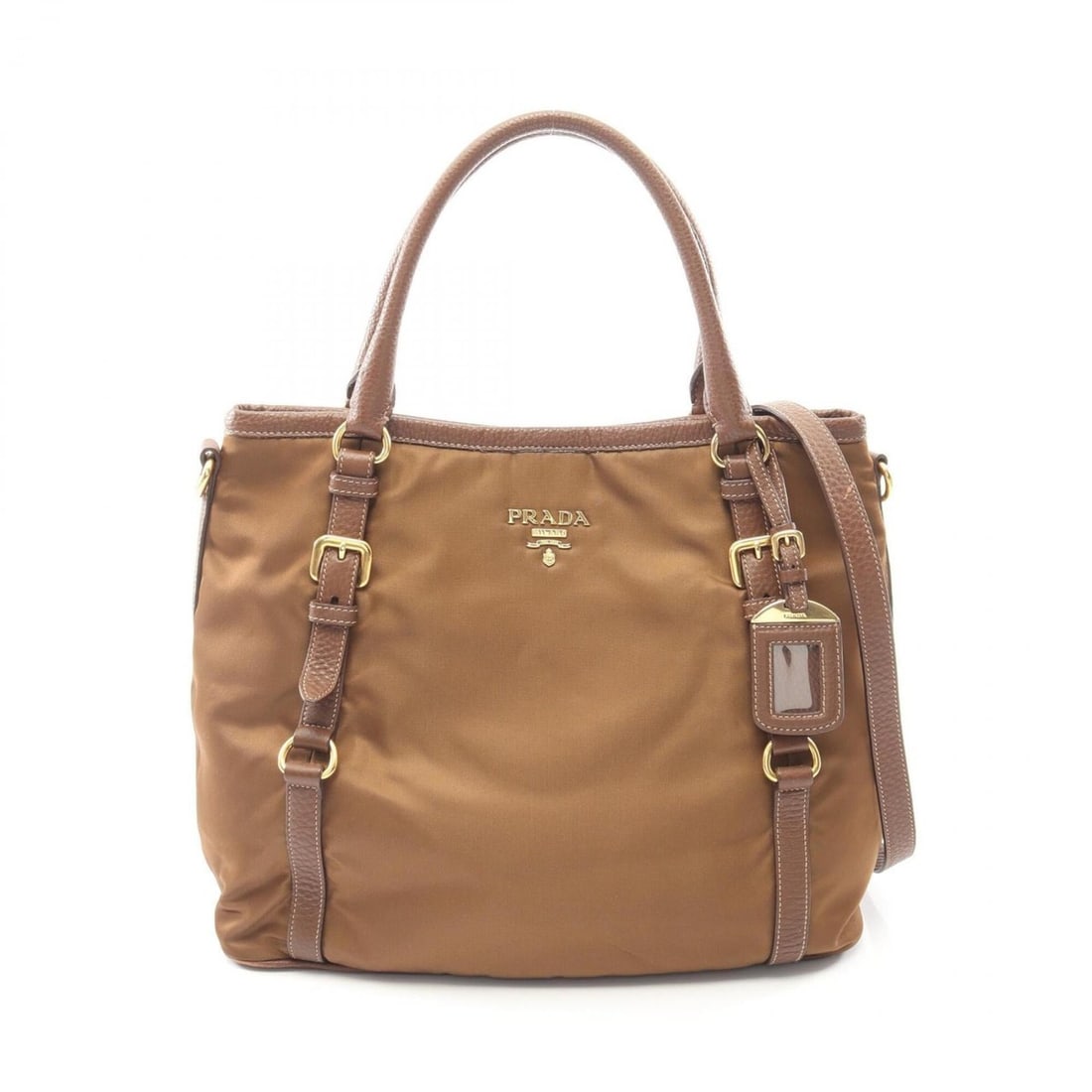 Prada TESSUTO VIT DAINO handbag, nylon and leather, women's, brown.: --- Catalog ---Category: SizeSize (HxWxD): 30cm x 35cm x 16cm / 11.81'' x 13.77'' x 6.29''Category: DesignType: HandbagColor: BrownGender: WomenMaterial: Tessuto , Nylon , Leather Category: GeneralBra