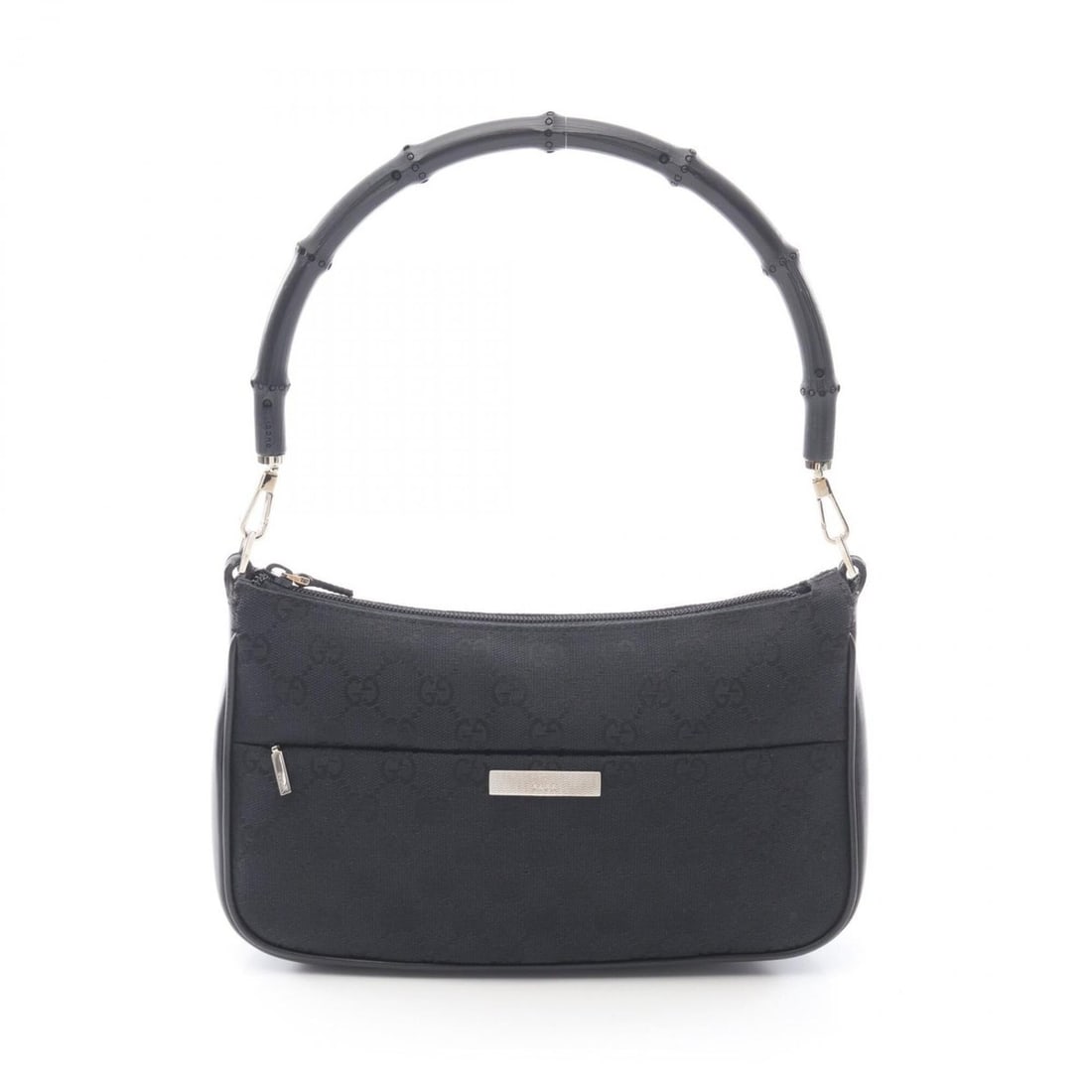 Gucci Bamboo GG Canvas Handbag, Leather, Women's, Black, 001 3865: --- Catalog ---Category: SizeSize (HxWxD): 15cm x 26cm x 6cm / 5.9'' x 10.23'' x 2.36''Category: DesignType: HandbagColor: BlackGender: WomenMaterial: Canvas , Leather Category: GeneralMPN: 001 3865Br