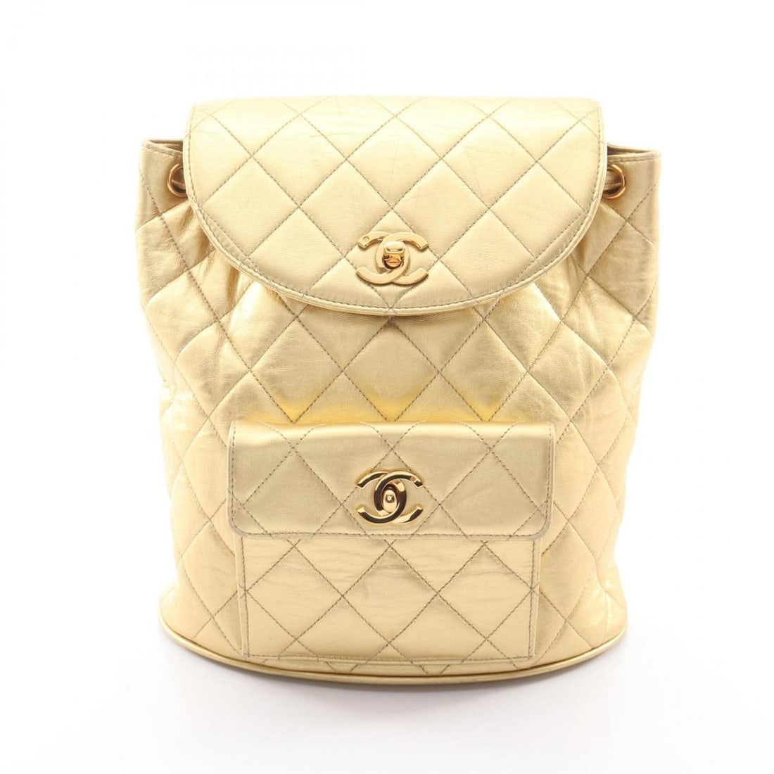 Chanel Matelassé Backpack/Handbag, Leather, Women's, Gold Tone (1 of 10)