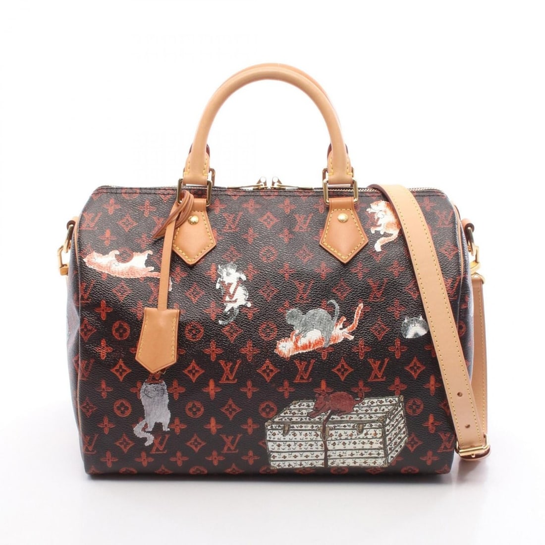 Louis Vuitton Speedy Bandoulière 30 Catgram Handbag, Coated Canvas Leather, Women's, Brown, M44401: --- Catalog ---Category: SizeSize (HxWxD): 21cm x 30cm x 17cm / 8.26'' x 11.81'' x 6.69''Category: DesignType: HandbagColor: BrownGender: WomenMaterial: Coated canvas , Leather Category: GeneralMPN: M