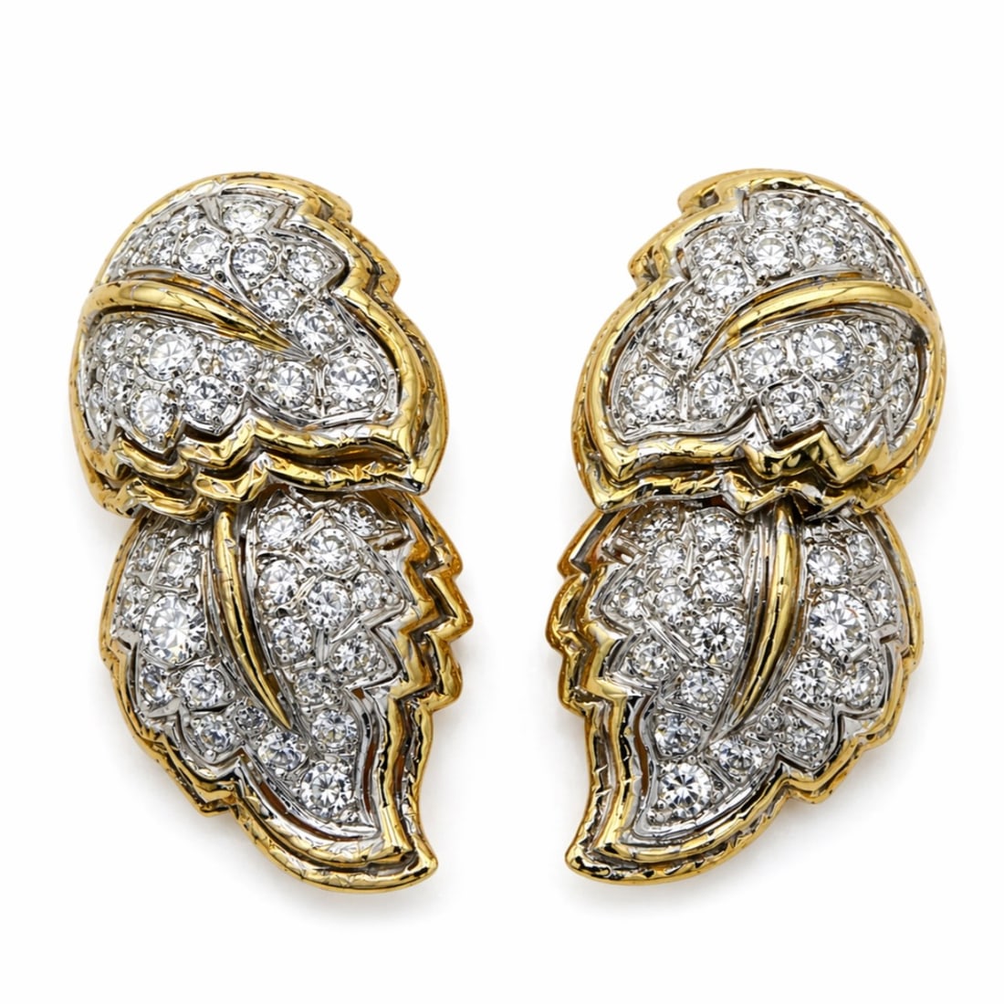 18K YG & Platinum 5.50 Ct. Diamond Earrings (1 of 1)