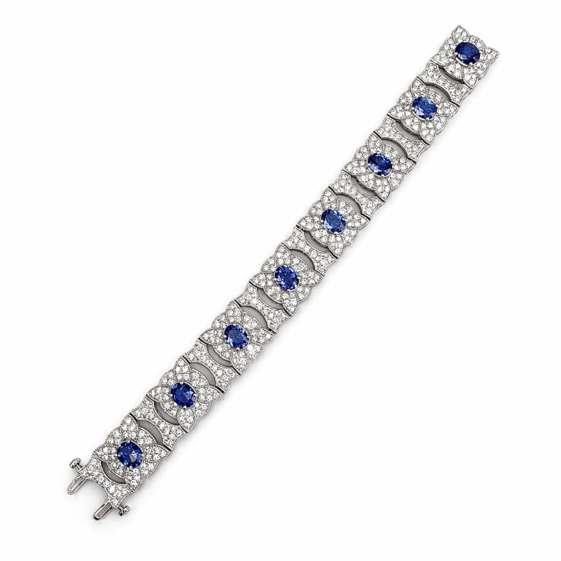 14K White Gold Tanzanite & Diamond Bracelet (1 of 1)