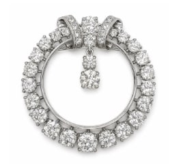 Art Deco Platinum 9.30 Ct. Diamond Brooch: Major Art Deco statement piece; Solid Platinum filigree; 9.30 Ct. total diamond weight.