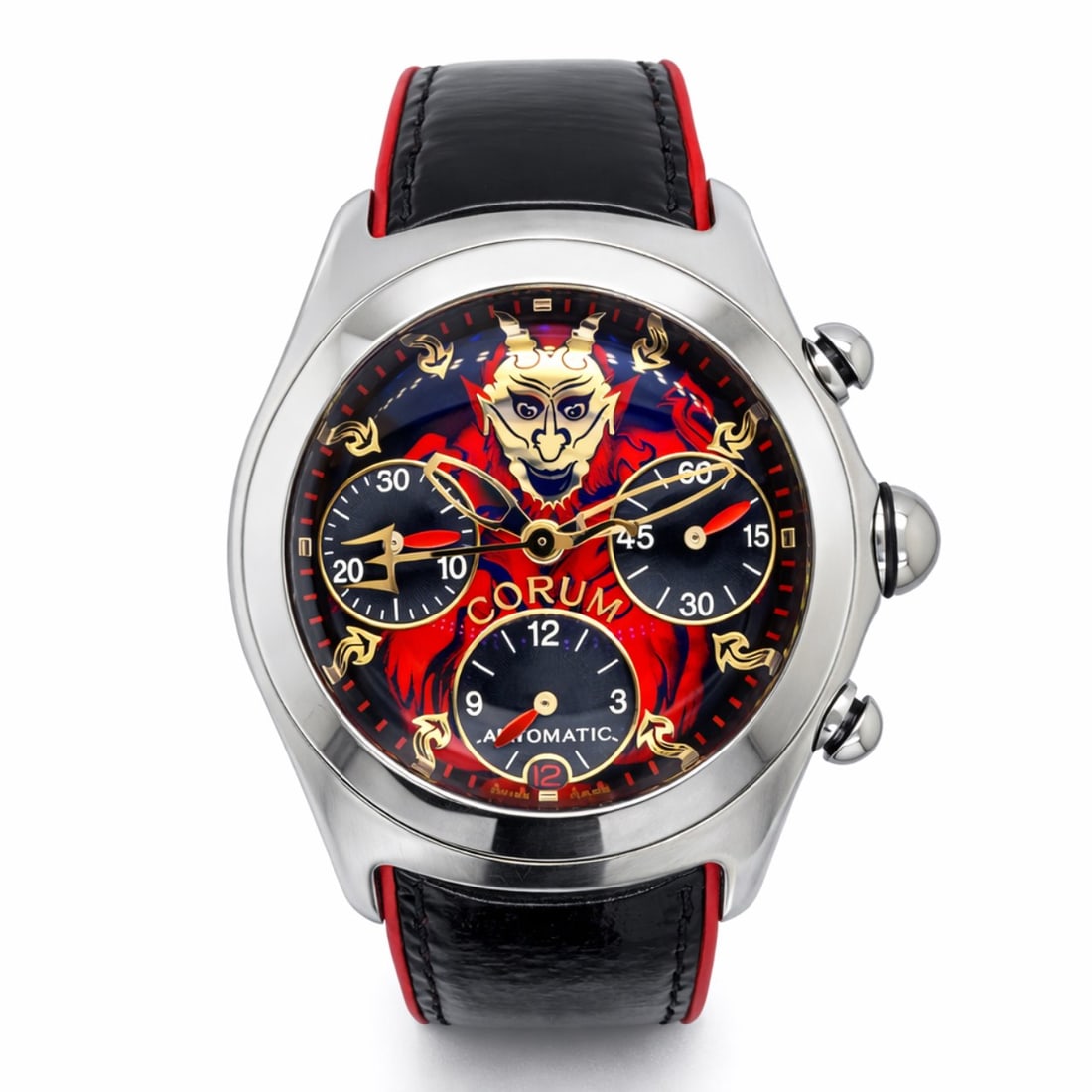 CORUM Stainless Steel Lucifer Limited Edition: Authentic Corum Bubble "Lucifer" Limited Edition collector piece; Stainless steel; Character dial.