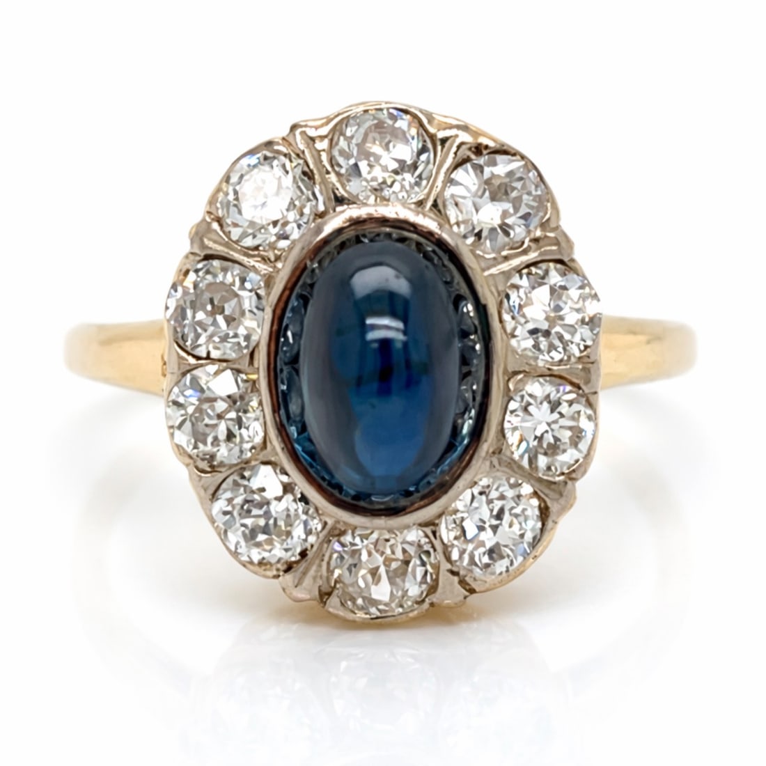 Antique 18K YG 2.25 Ct. Sapphire & Diamond Ring (1 of 1)