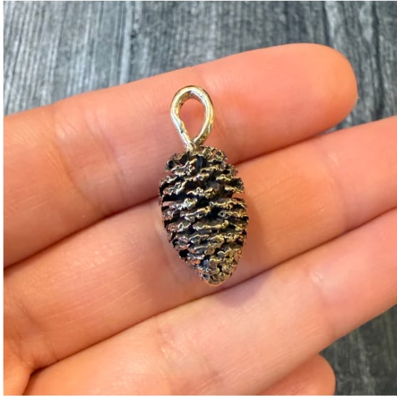Realistic Pinecone Charm in 14K Gold (1 of 1)