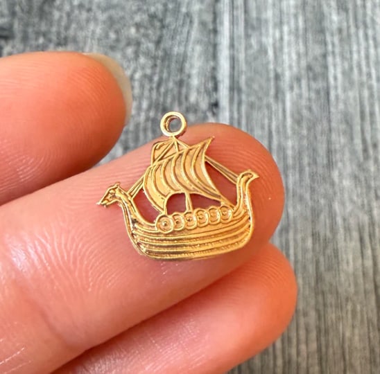 Small Viking Ship Charm in 14K Gold (1 of 1)