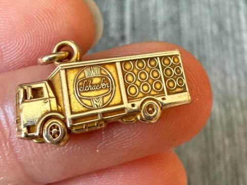 Vintage 1960s Schaefer Truck 10K Gold Charm (W) (1 of 1)