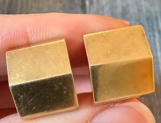 Rad Geometric 14K Gold Blocky Earrings (1 of 1)