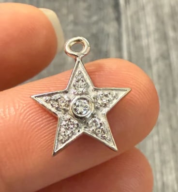 Diamond and 18K White Gold Star Charm (1 of 1)