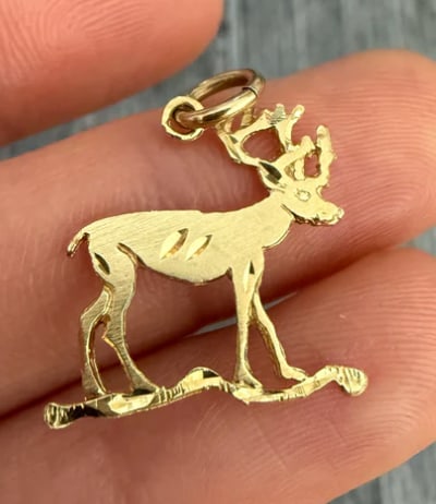 14K Gold Stag or Buck Charm (1 of 1)