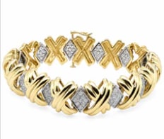 14k Diamond Bracelet: Exquisite classic line tennis bracelet in solid 14K white gold, seamlessly holding a high-brilliance uniform row of fiery round brilliant-cut diamonds totaling approximately 4.20 carats ctw. Length: 7