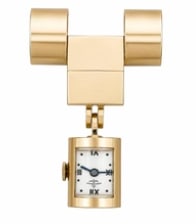 1940's Retro Nurses Watch: Unique historical WWII-era collectible timepiece. 14K rose gold mechanical lapel watch designed to pin to a uniform dress, featuring an upside-down dial configuration for easy hands-free reading and