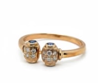 Pretty Little Rose Gold Ring: Charming minimalist stacking band rendered in warm 14K rose gold, showing a continuous delicate beaded bubble textured profile all around the hoop wire. Band width: 1.8 mm. Ring size: 5.5. Weight: