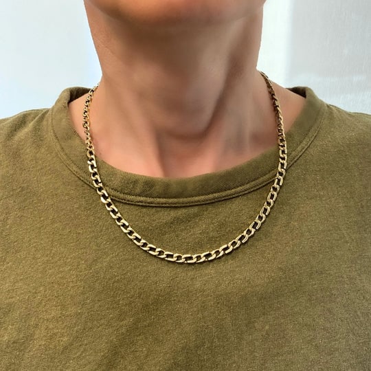 O.P. Orlandini for UnoAErre Vintage Italian 14k Gold Curb Link Chain Necklace (1 of 2)