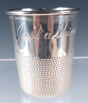 Vintage Towle Sterling Silver Thimble Figural Novelty Jigger (1 of 1)