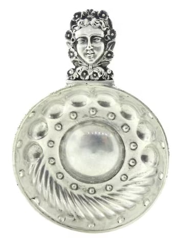 French Art Nouveau Silver Bacchus Tastevin | Figural Mask Wine Taster | 900 Silver | ca. 1920 (1 of 1)