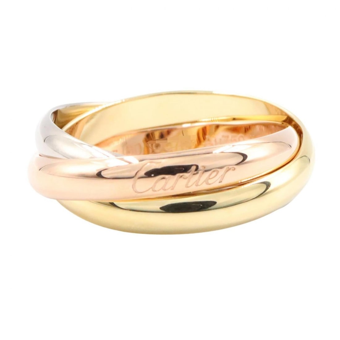 Cartier Trinity Ring - Ring/Finger Jewelry 18K (Yellow Gold), 18KWG (White 18KPG (Pink Gold): --- Catalog ---Category: SizeJP Size: 19US Size: 9.5Category: DesignType: Band ringColor: Gold, SilverGender: MenMaterial: Pink gold (18K), White gold (18K), Yellow gold (18K)Category: GeneralBrand: C
