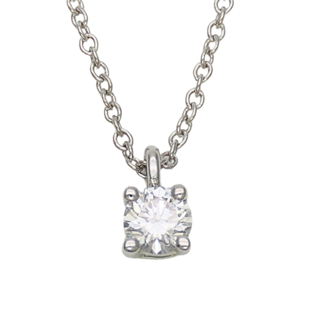Tiffany & Co. Solitaire Necklace, Platinum 950, 1PD Diamond, Women's Jewelry. (1 of 9)