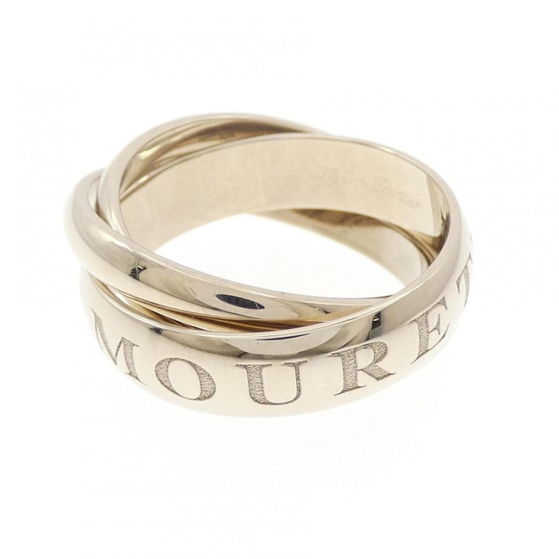 Cartier Trinity 1998 Christmas Limited Edition Ring: --- Catalog ---Category: SizeUS Size: 8.5Brand Size: 57Category: DesignType: Band ringGender: WomenMaterial: White gold (18K)Category: GeneralBrand: Cartier--- Item List ---Section: ConditionRanking: 