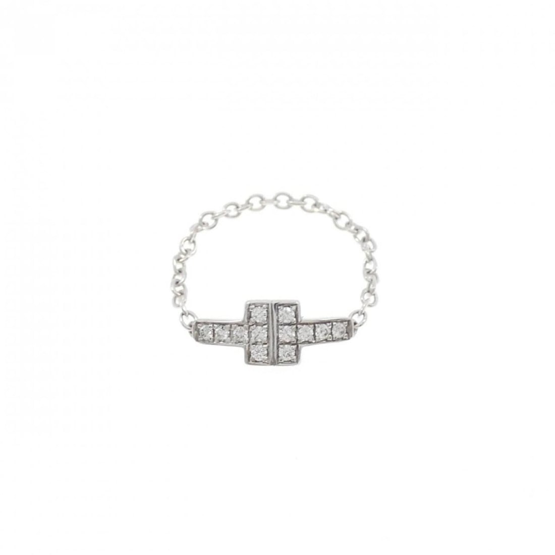 Tiffany & Co. Two Chain Ring: --- Catalog ---Category: SizeJP Size: 5.0US Size: 3.5Category: DesignType: Band ringStone: DiamondGender: WomenMaterial: White gold (18K)Category: GeneralBrand: Tiffany--- Item List ---Section: