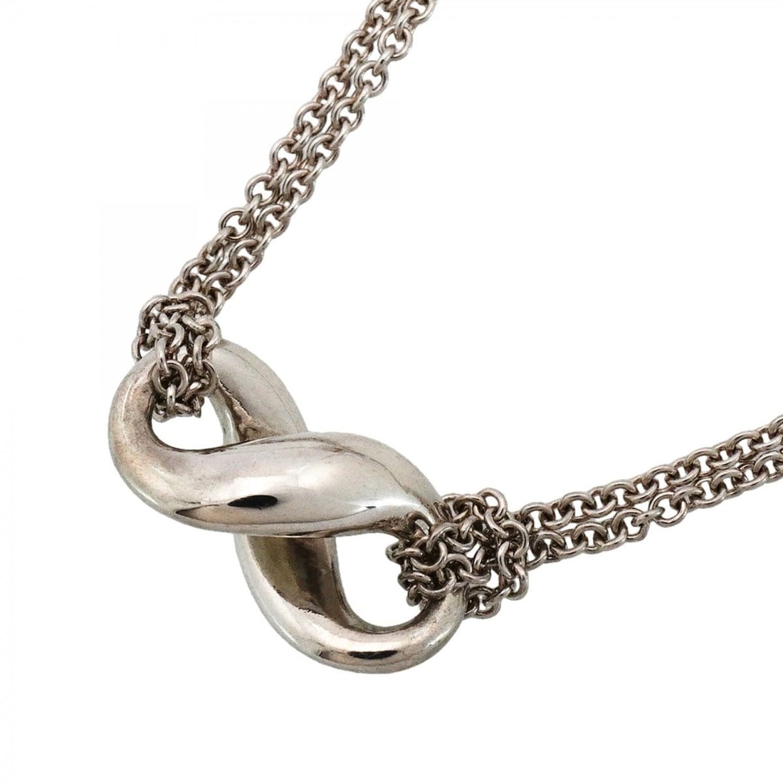 Tiffany & Co. Infinity Double Chain Necklace, Sterling Silver 925, Women's, P2808390 (1 of 6)