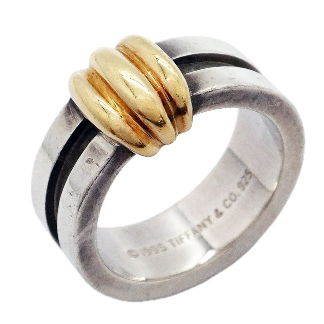 Tiffany & Co. Grubbyss Ring, 18K Yellow Gold (KYG), Sterling Silver 925, Size 12, Women's: --- Catalog ---Category: SizeJP Size: 12US Size: 6.5Category: DesignType: Band ringGender: WomenMaterial: Silver 925, Yellow gold (18K)Category: GeneralBrand: Tiffany--- Item List ---Section: Conditio